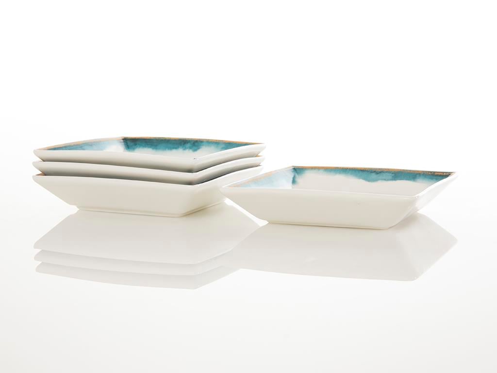 Chic Купички за Ядки 4 Set Bone China 12 cm Blue.