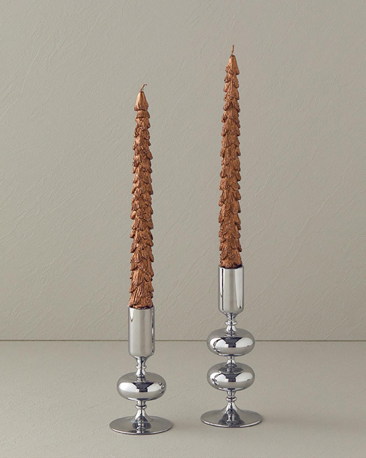 Christmas Tree Свещ 2 бр. 26,4x5,7x3,5 см Бронзов