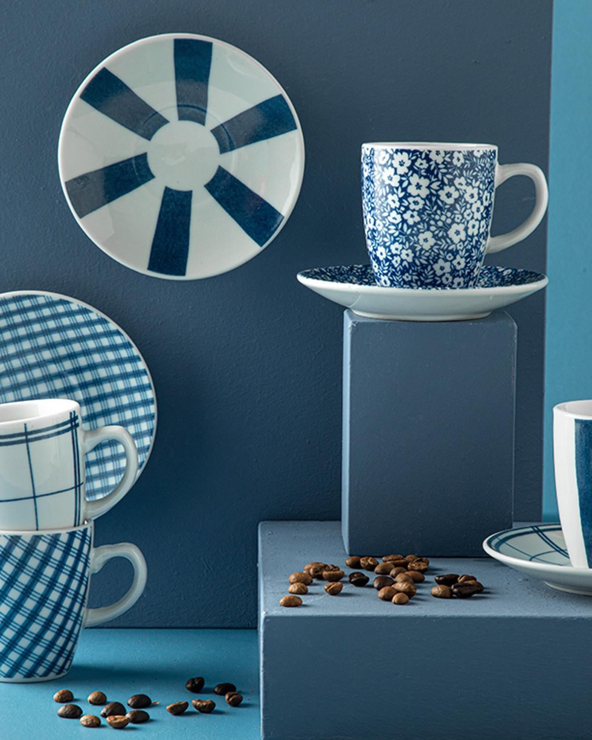 Cielo Сервиз За Кафе 4 Бр. За 2 Души, Порцелан, Тъмно Синьо, 100 Ml