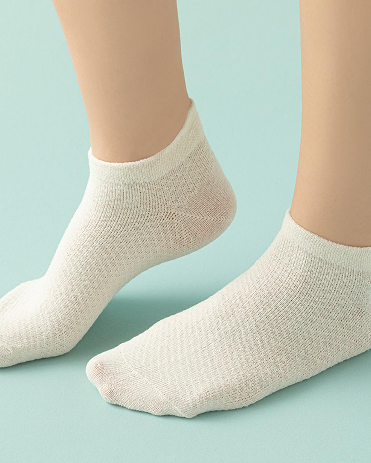 Clara Чорапи Дамски 2 Бр., Памучен Полиестер, Бяло-Екру, 36-40