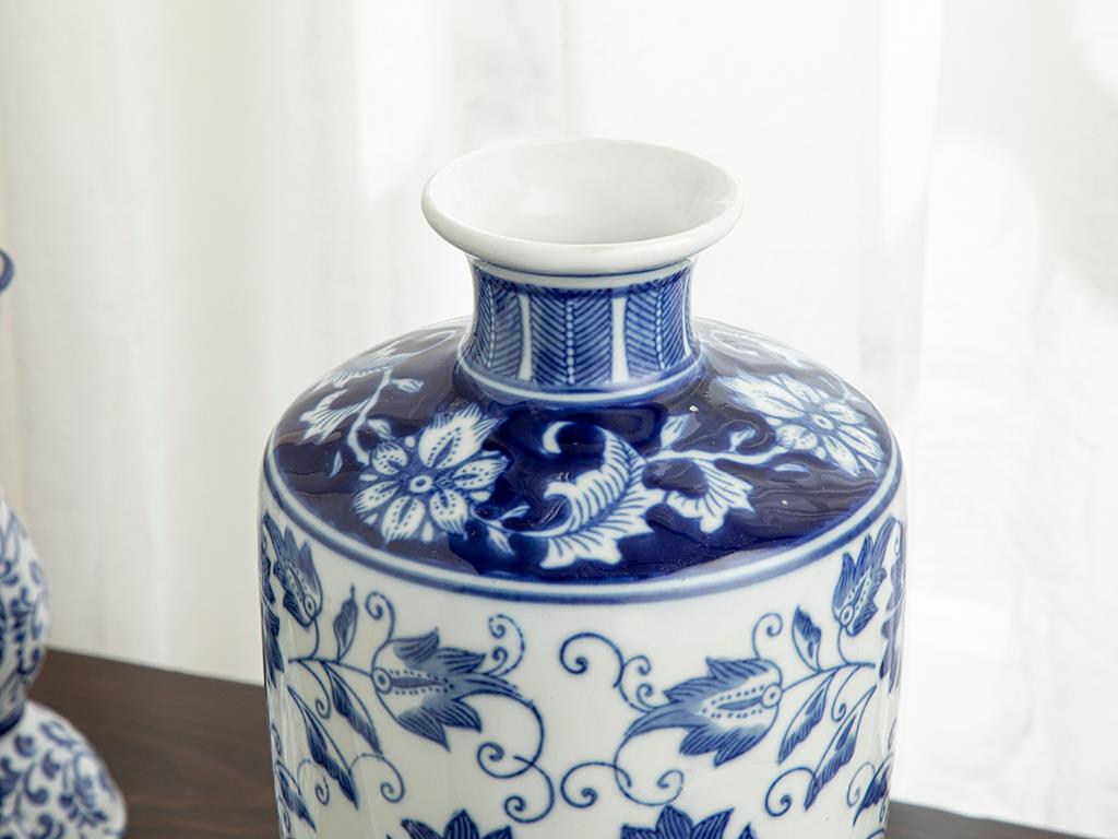 Classy Ваза Порцелан 15,8x30,8 см Син - Бял.