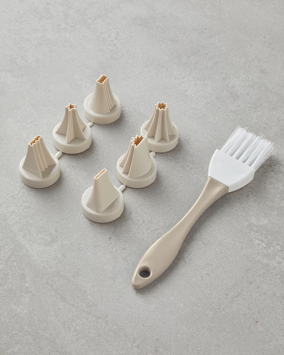 Colessa Кухненски Прибори 6 части Пластмаса 16,5x23,5 см Кремав