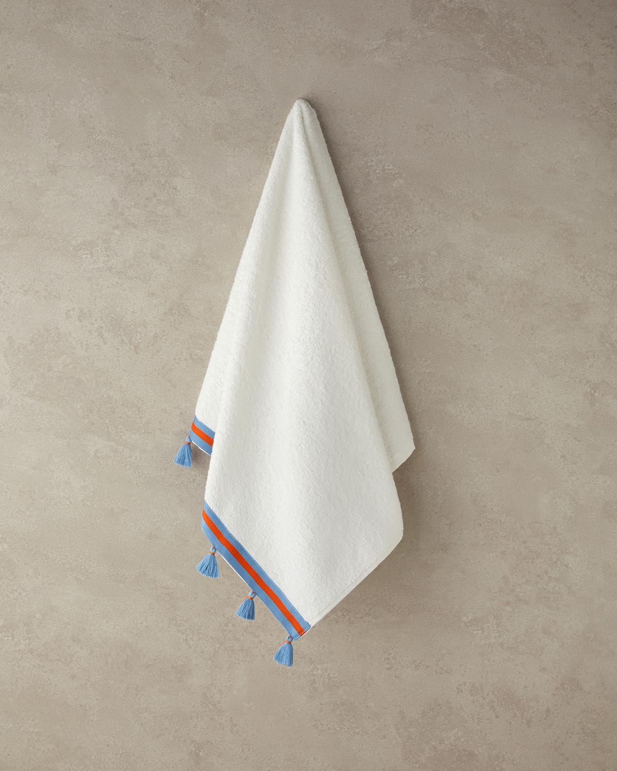 Colory Tuft Кърпа За Лице С пискюли Памучен 50x80 см Екрю