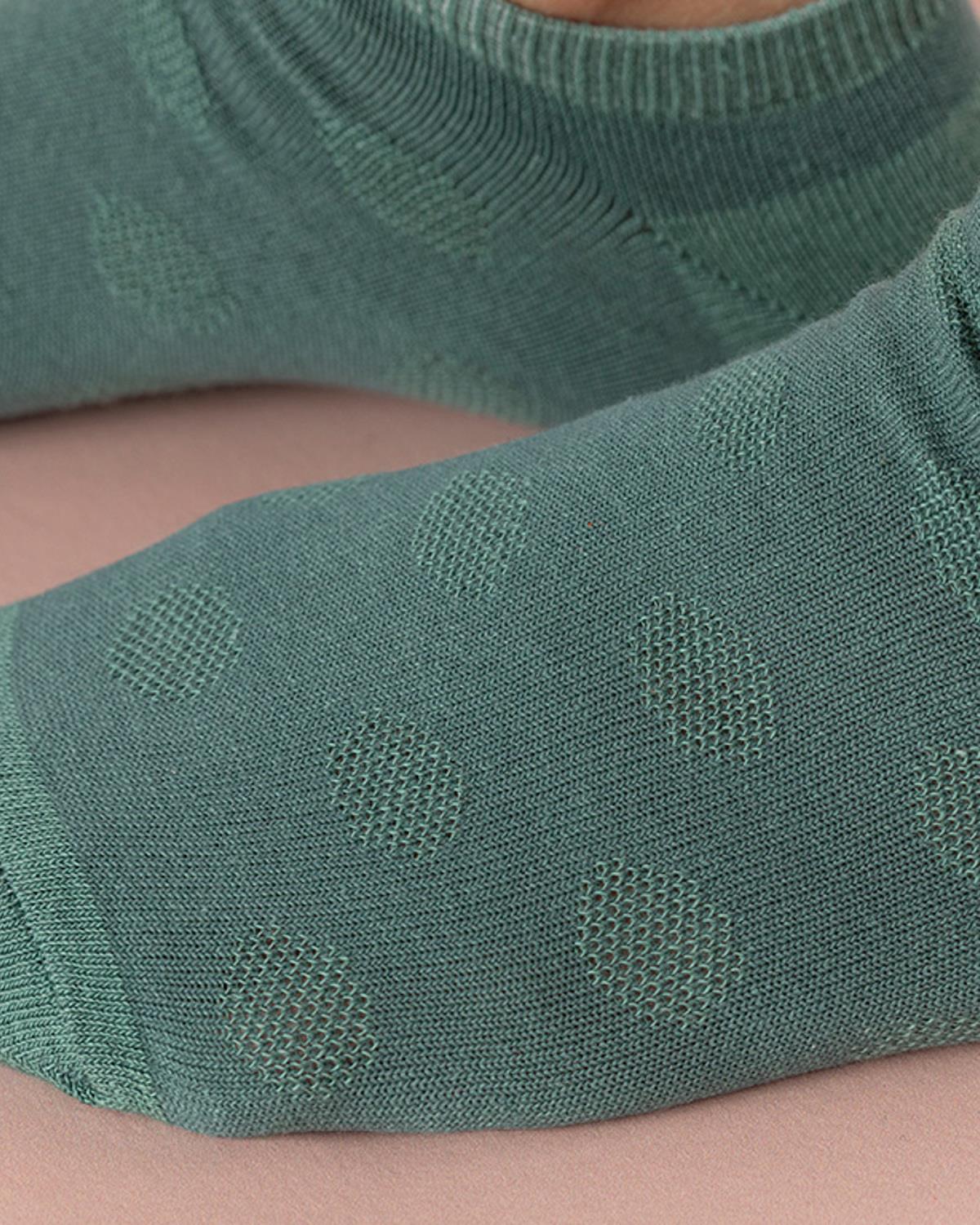 Cool Dot Чорапи До Глезена Дамски, Памучен, Зелено, 36-40