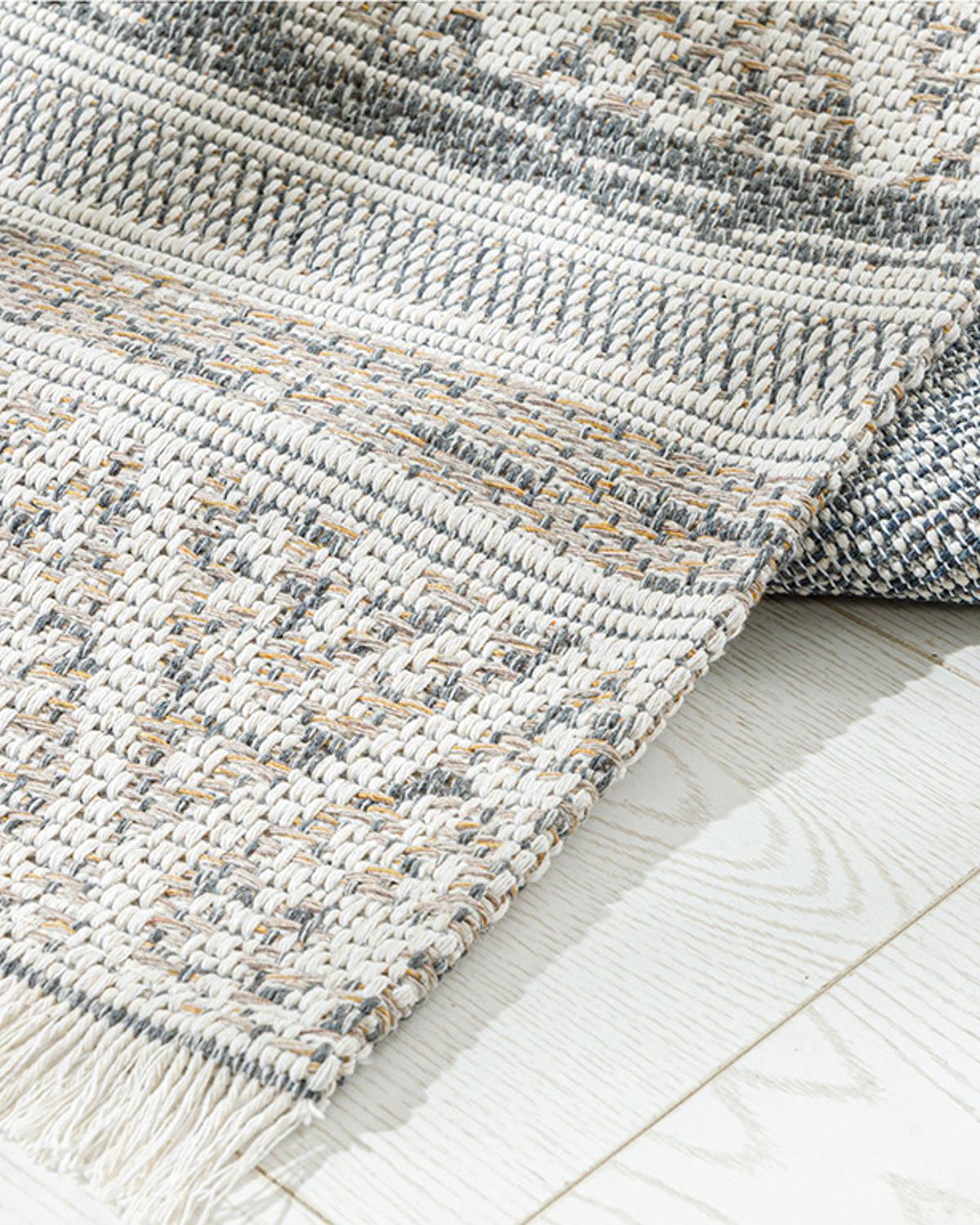 Cotton Modern Килим Тъкан 112x180 Бежов - Сив
