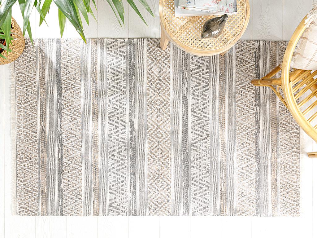 Cotton Modern КИЛИМ Тъкан 151x230 cm Бежово-сиво