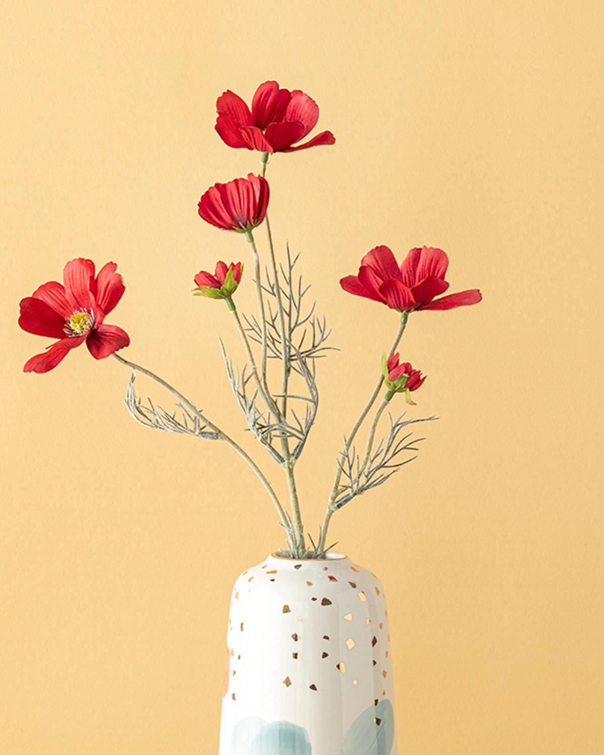 Daisy Една Клонка Изкуствено Цвете Червено, 62 Cm