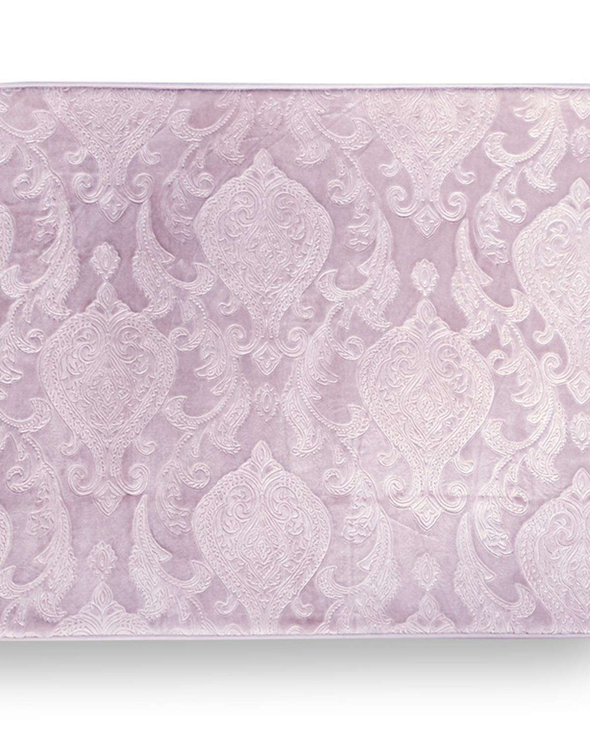 Damask Постелка За Баня Нехлъзгащ се гръб Топъл печат 75x110 см Светъл дамсон