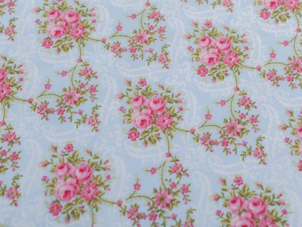 Damask Roses Покривка за Маса Отпечатано 140x200 cm Light Blue
