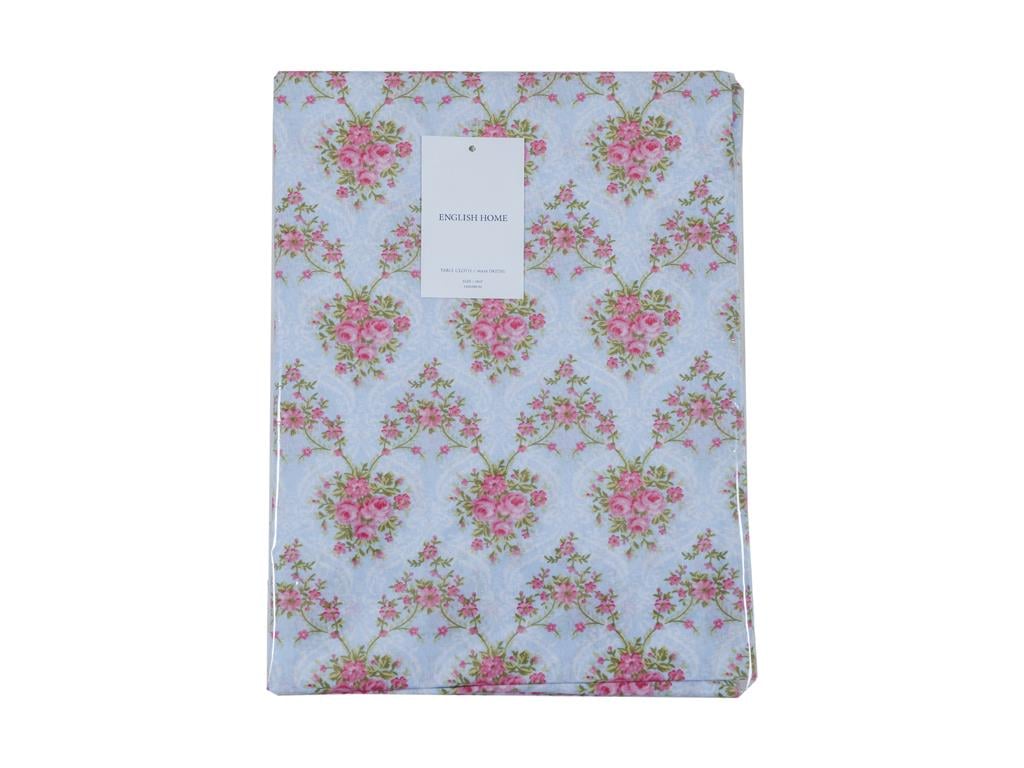 Damask Roses Покривка за Маса Отпечатано 140x200 cm Light Blue