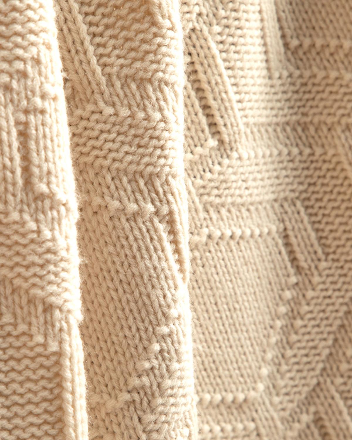 Delilah Jacquard Knitwear Tv Blanket 130x170 cm Cream