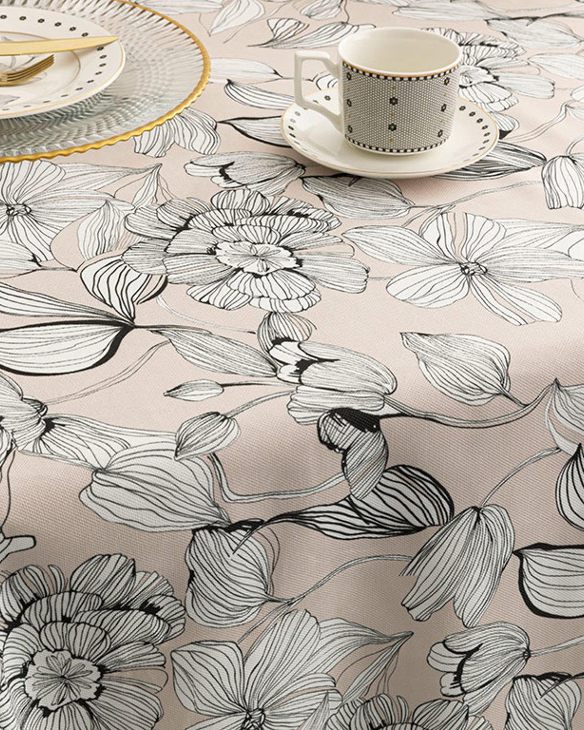Denby Dark Покривка За Маса Правоъгълен Полиестер 150x200 см Бежов - Черен
