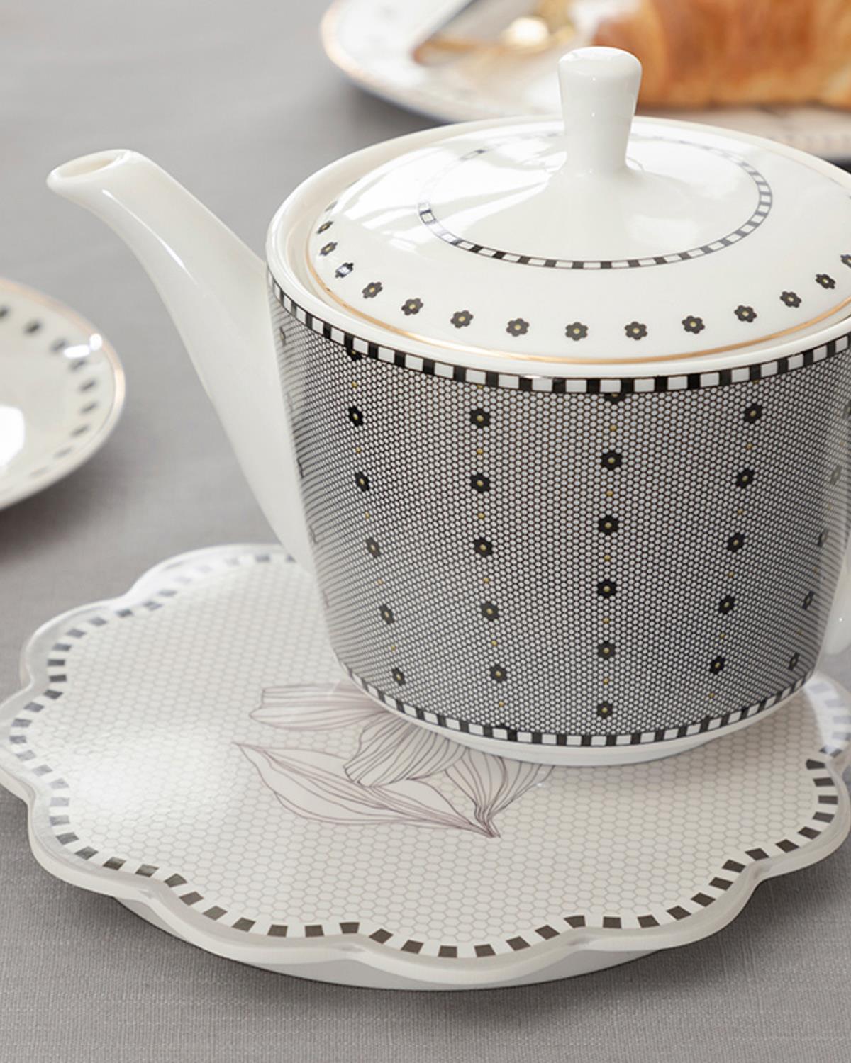 Denby Dark Подложка За Топло Сервиране Меламин 21 см Бежов - Бял