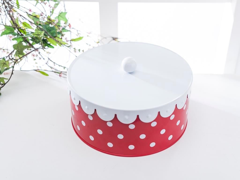 Dots КУТИЯ ЗА СЪХРАНЕНИЕ Голяма Метален Red