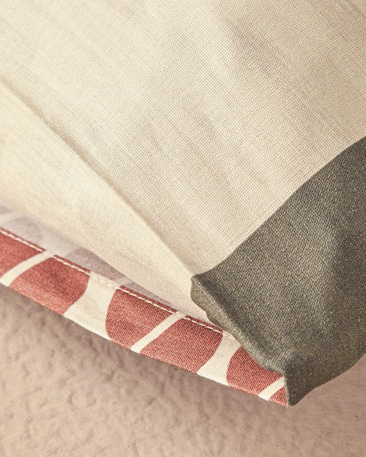 Dynamic Square Калъфка За Възглавница 2 бр. Мек памук с дигитална щампа 50x70 см Бежов - Теракота