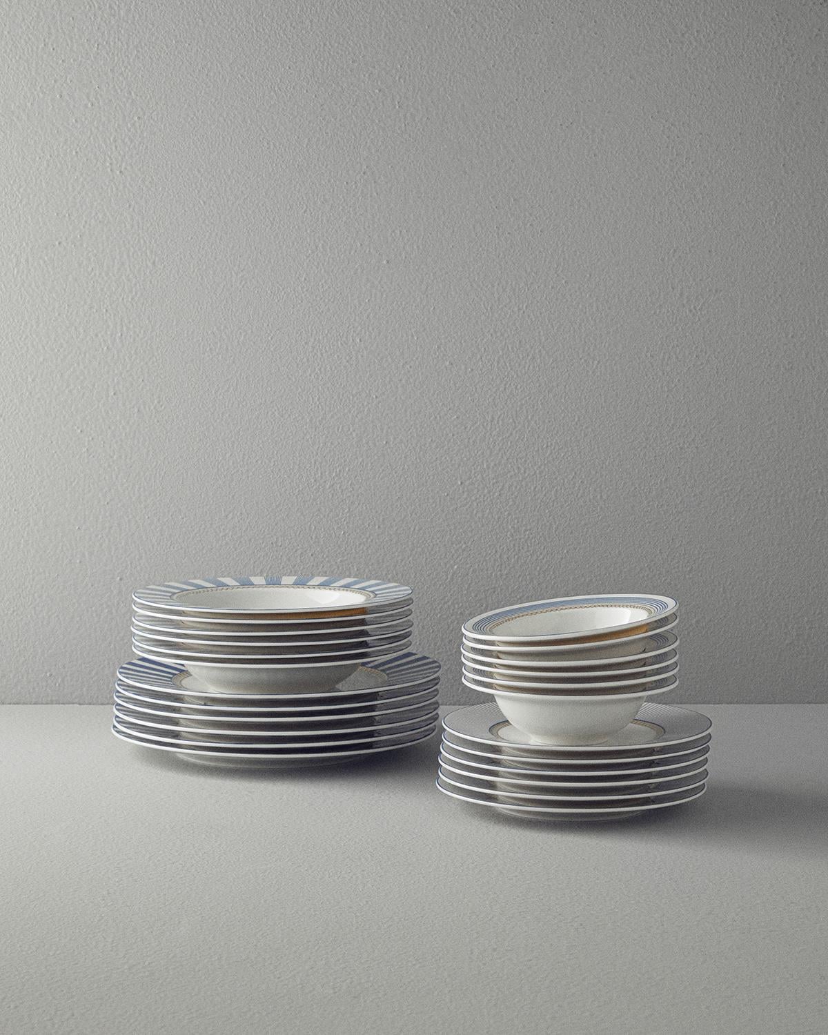 Effect Комплект За Хранене Порцелан 24 части за 6 души Морскосин