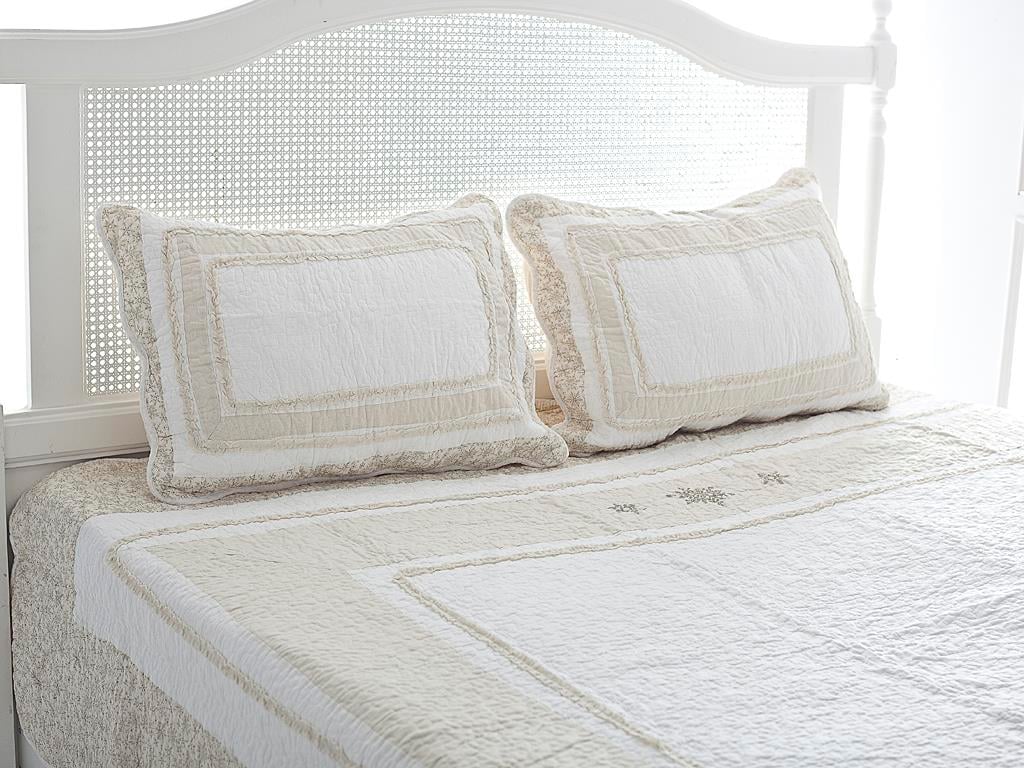 Eldora ПОКРИВКА ЗА ЛЕГЛО К Двоен Бродирани 240x260 cm Beige