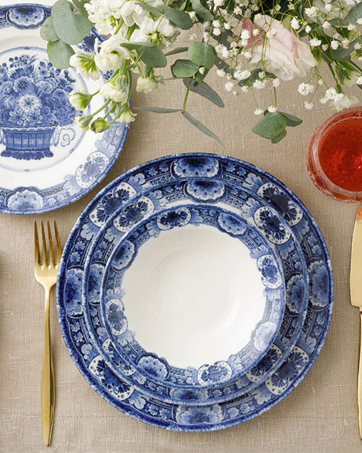 Elegance Сервиз за Хранене Порцелан 24 Parça 6 Kişilik Blue.