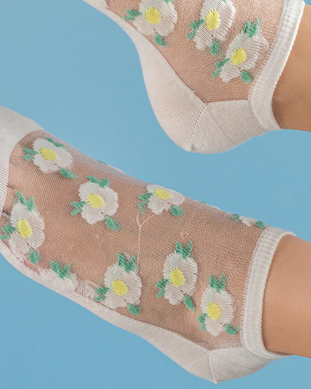 Elegant Flower Тънки Чорапи Жена 36-40 Бял