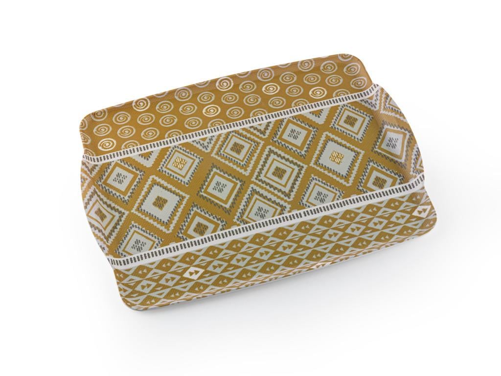 Ethnic ТАБЛА Нехлъзгаща се 42x31 cm White-Yellow