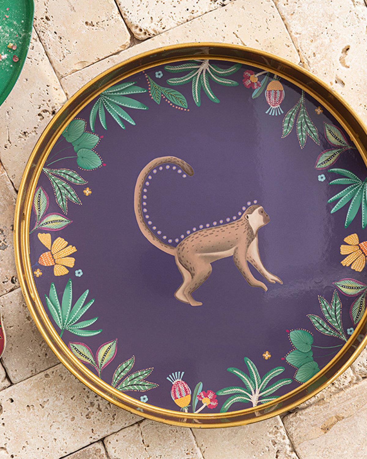 Exotic Monkey PP Tray 33 cm Purple