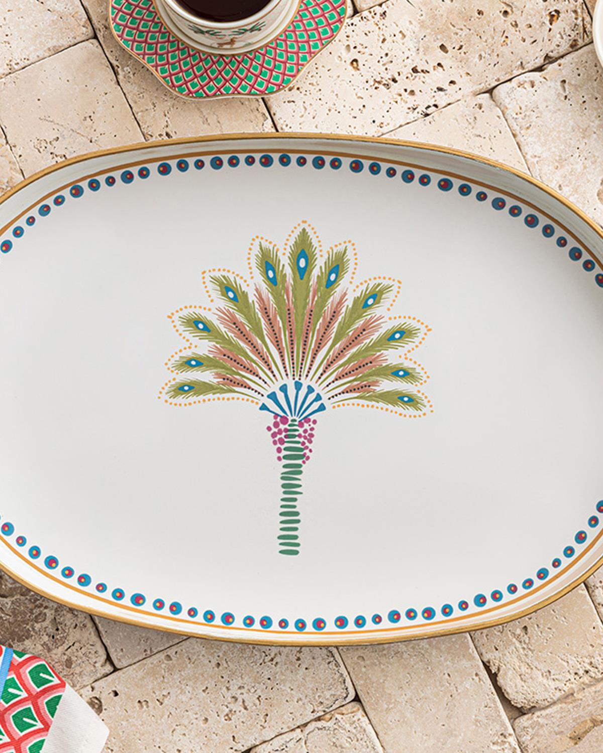 Exotic Palm PP Tray 44x30 cm White