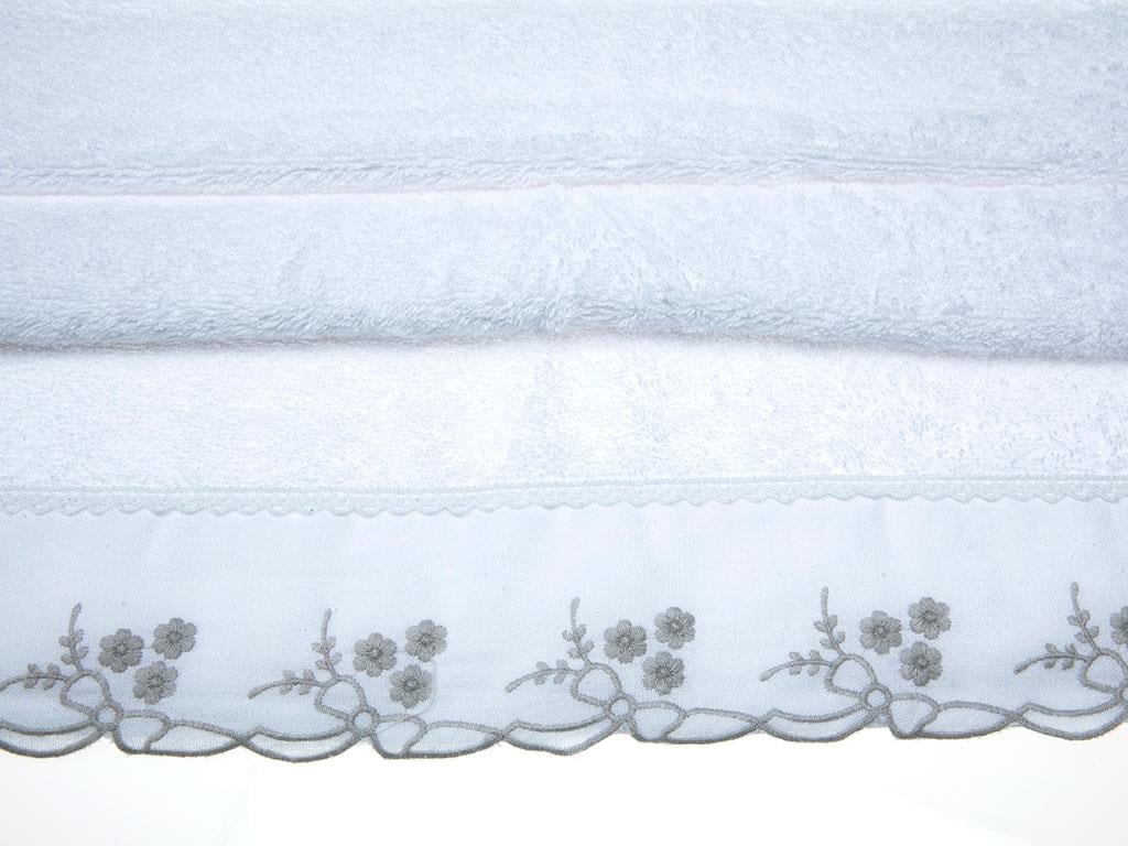 Fancy Roses ХАВЛИЯ ЗА ЛИЦЕ Бродирани 50x80 cm White