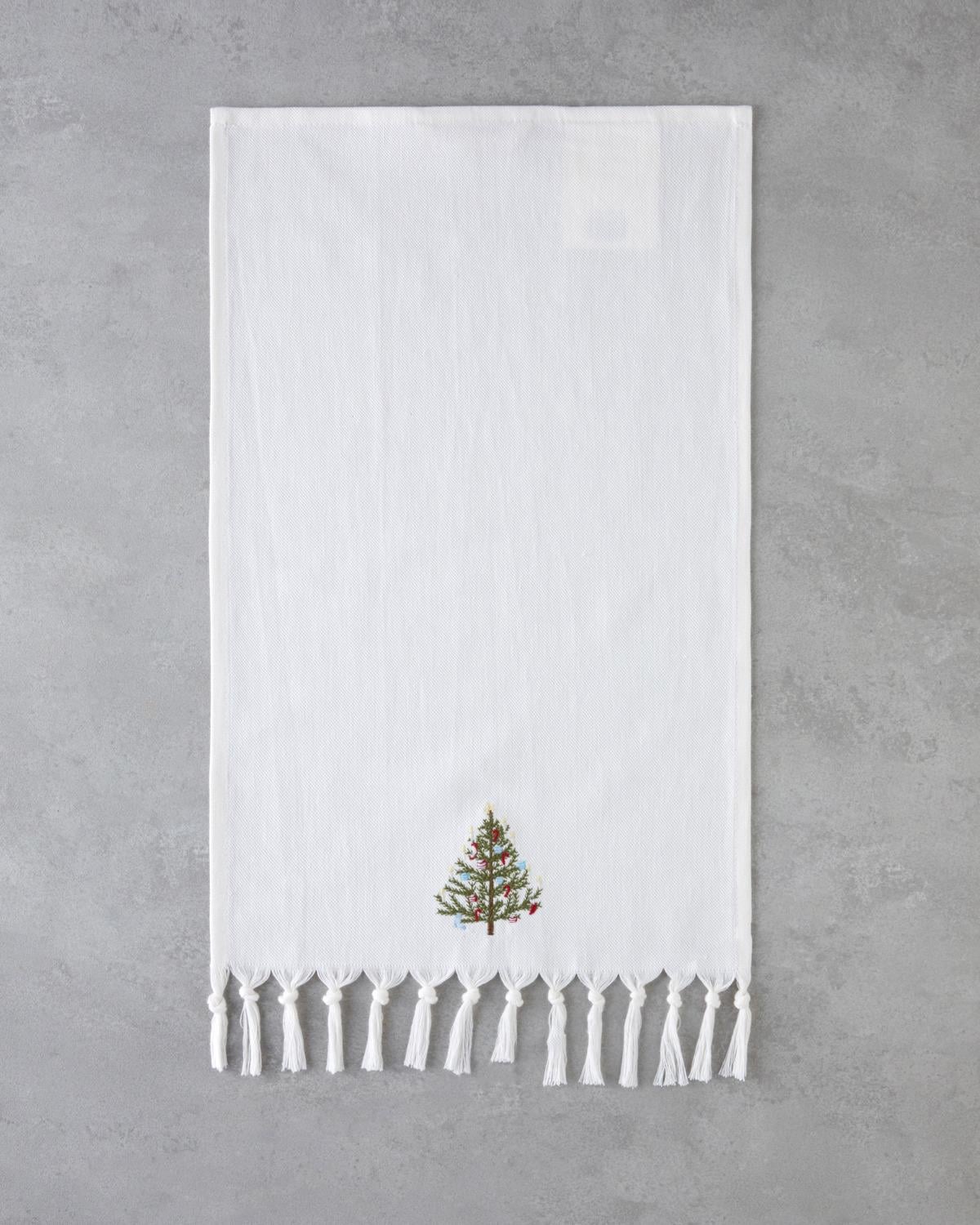 Fancy Tree Кърпа За Сушене Памук 30x50 см Бял