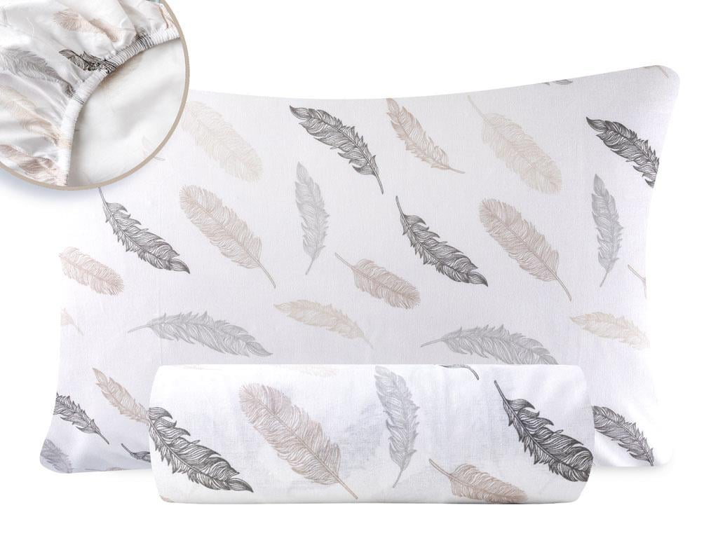 Feathers КОМПЛЕКТ ЧАРШАФИ С Л Tek Kişilik Памучен 100x200 cm Gray-Beige