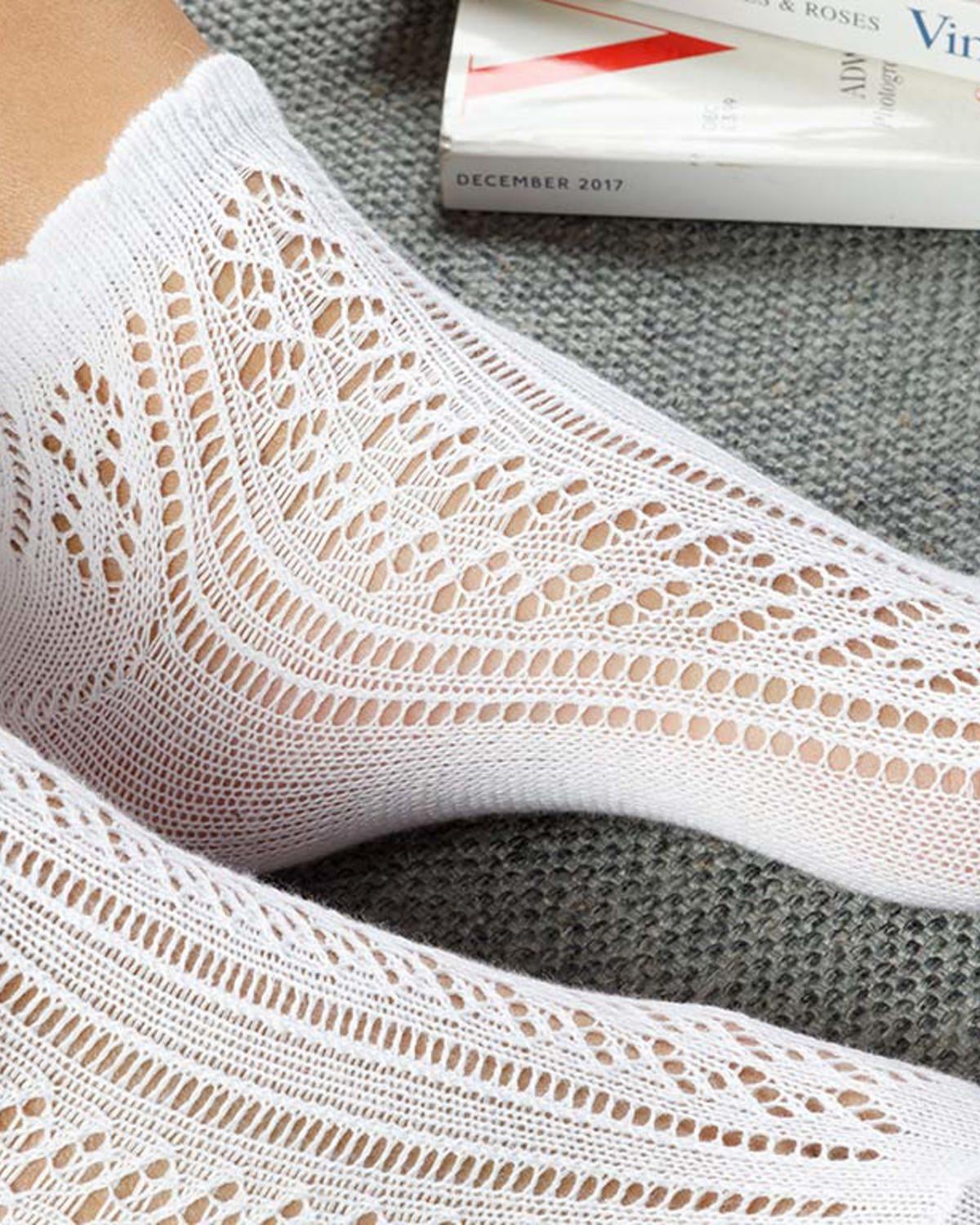 Fishnet Чорапи Памук Стандартен Бял