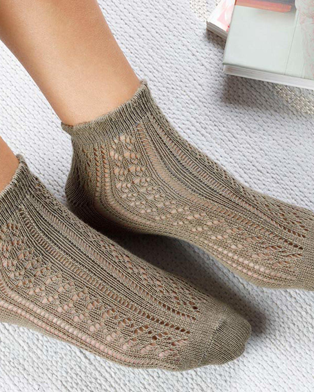 Fishnet Чорапи Дамски 1 бр. Памук Стандартен Маслиненозелен.