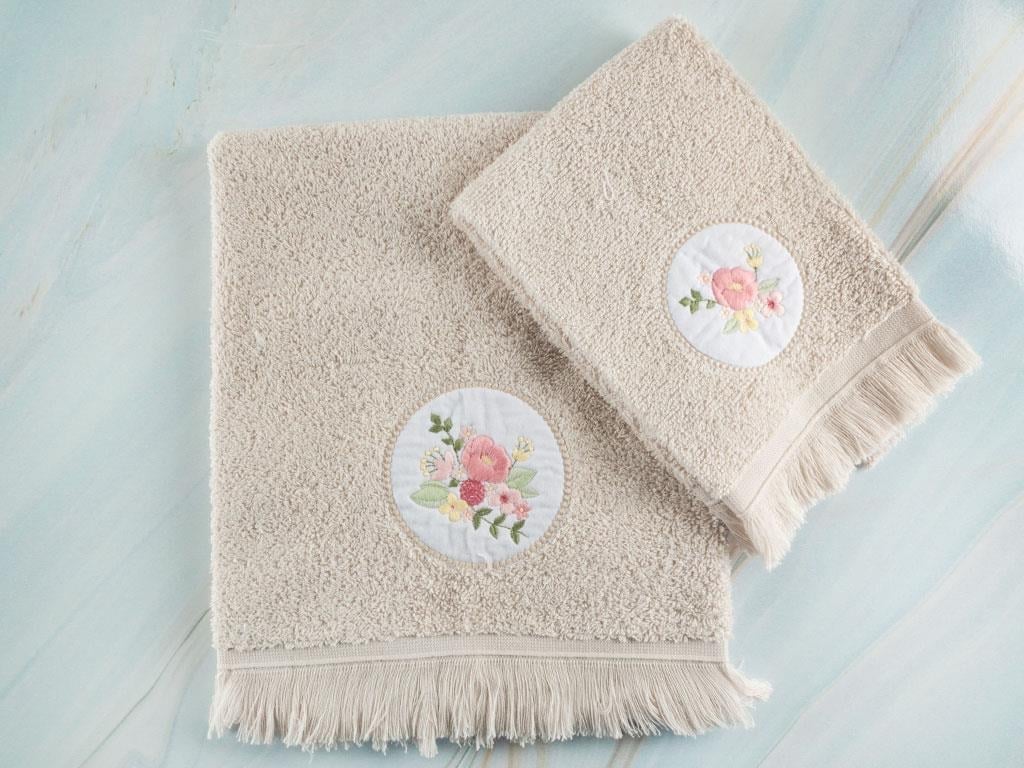 Flora ХАВЛИЯ ЗА ЛИЦЕ Бродирани 50x76 cm Light Beige