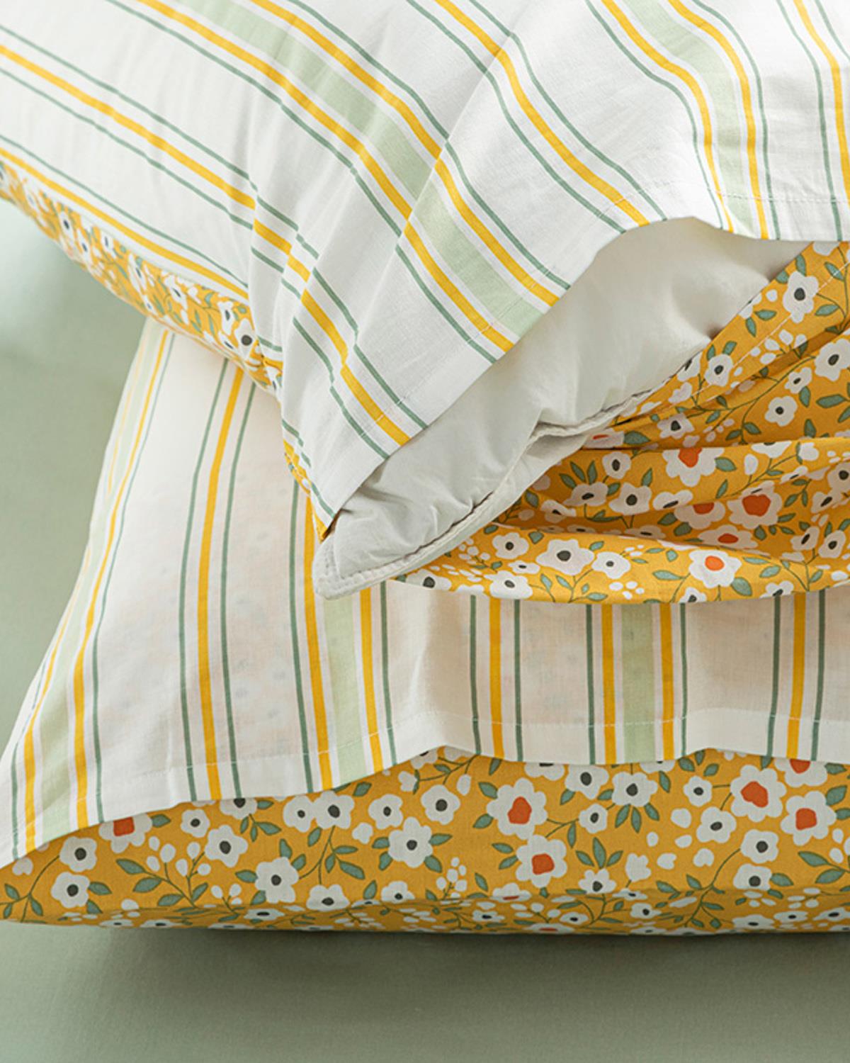 Florescence Кълъфка За Възглавница 2Бр., Памучен, Жълто, 50 X 70 Cm