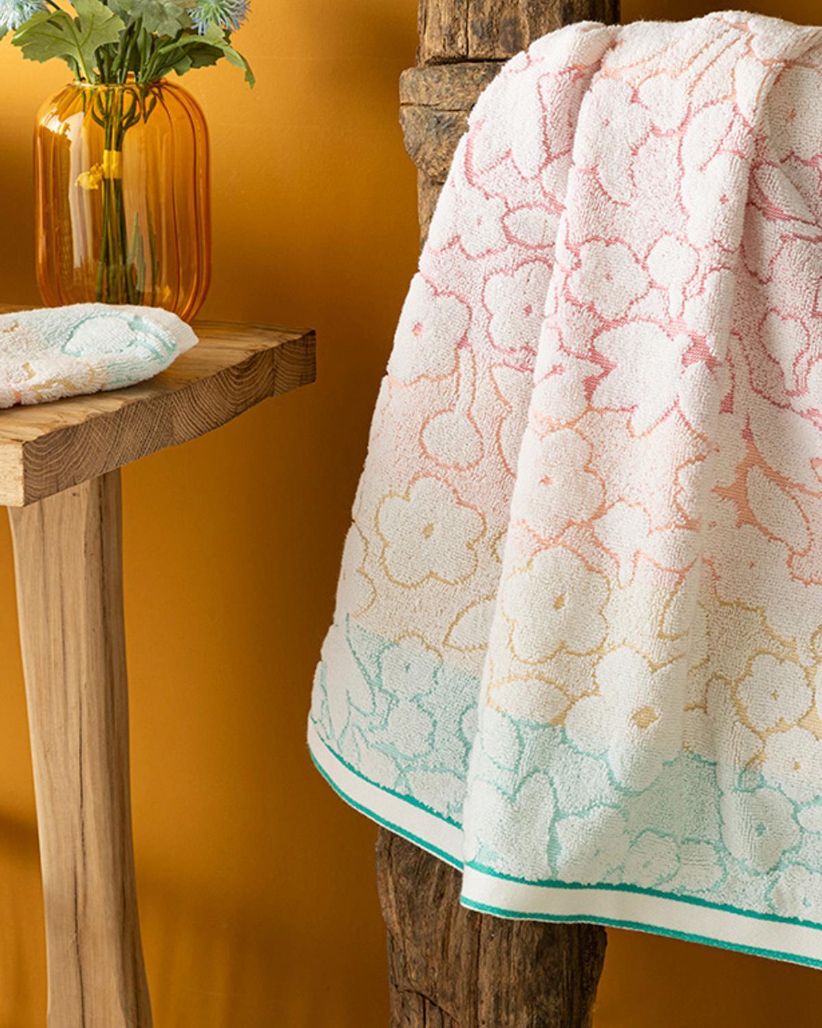 Flory Cotton Jacquard Face Towel 50x70 cm Colored