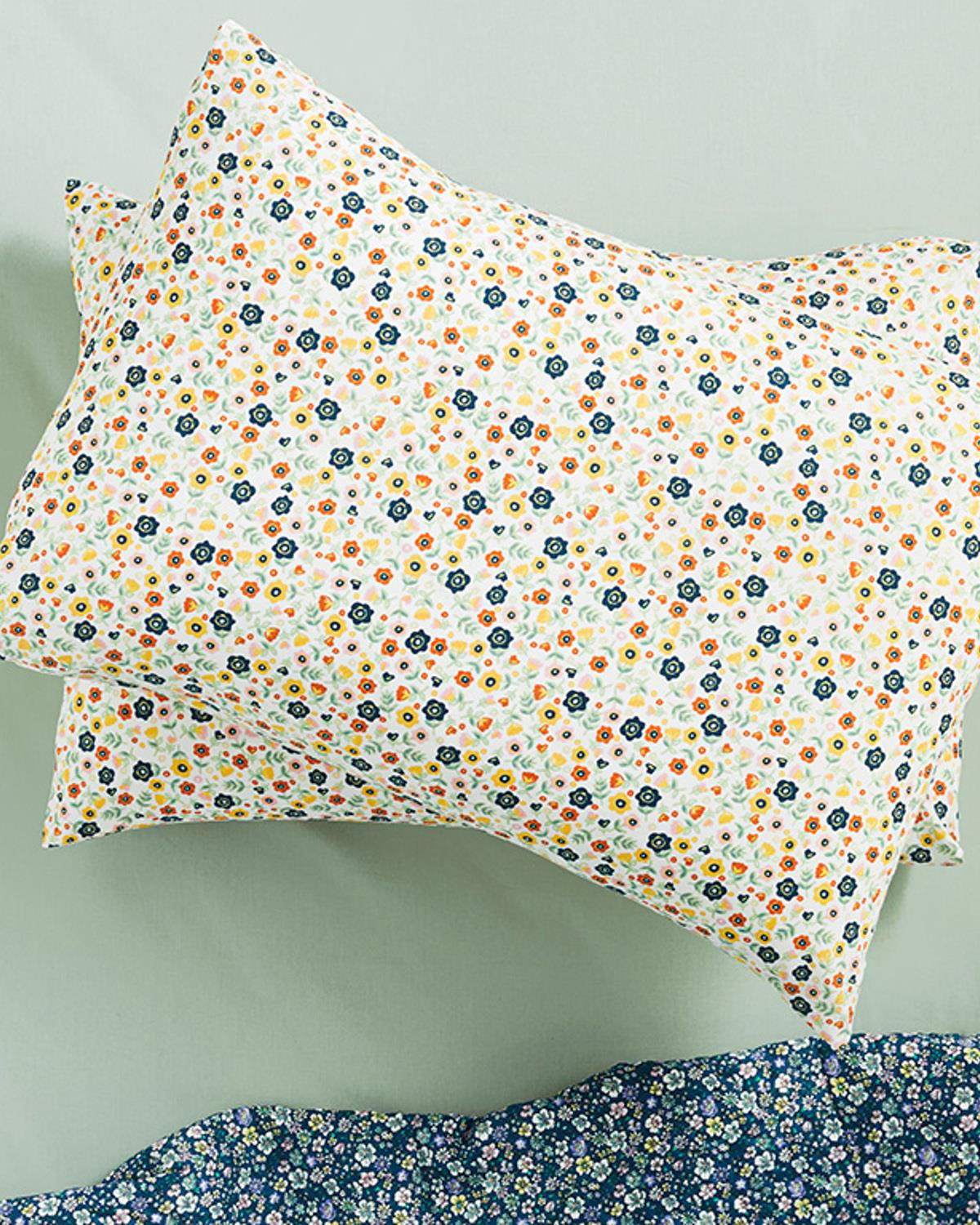 Flower Shadow Кълъфка За Възглавница 2Бр., Лесно За Гладене, Зелено, 50 X 70 Cm