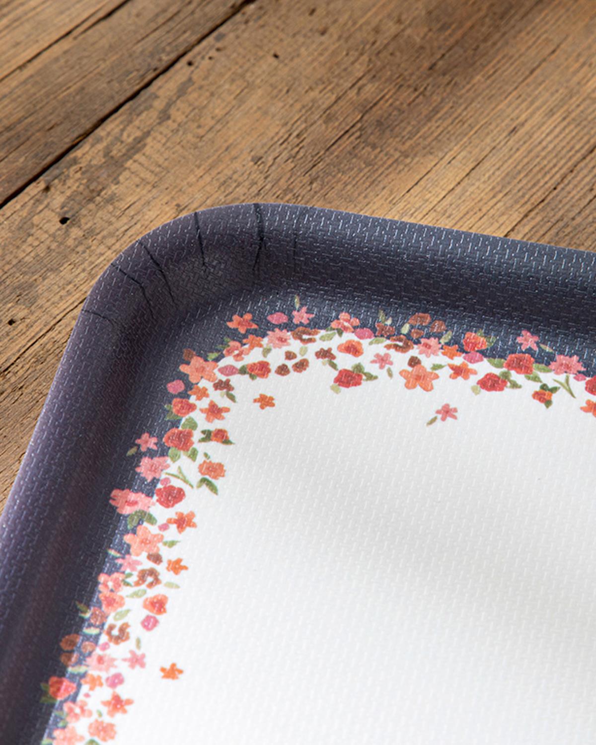Floweret Melamine Nonslip Tray 20x28,5 cm Dark Blue
