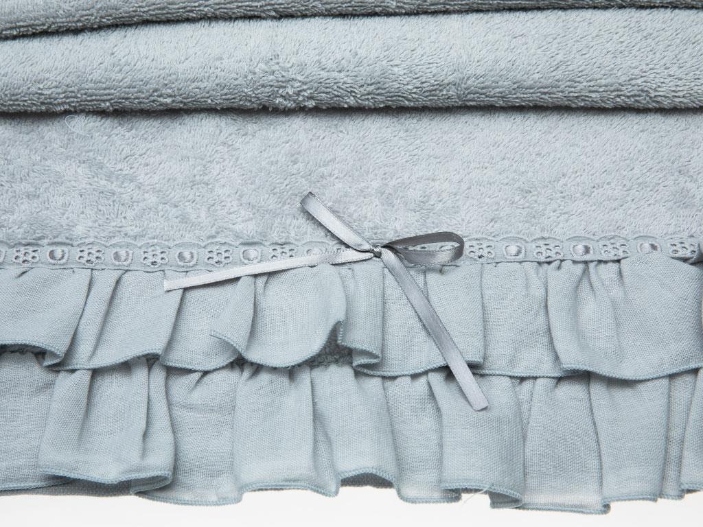 Frill ХАВЛИЯ ЗА ЛИЦЕ С волани 50x80 cm Gray