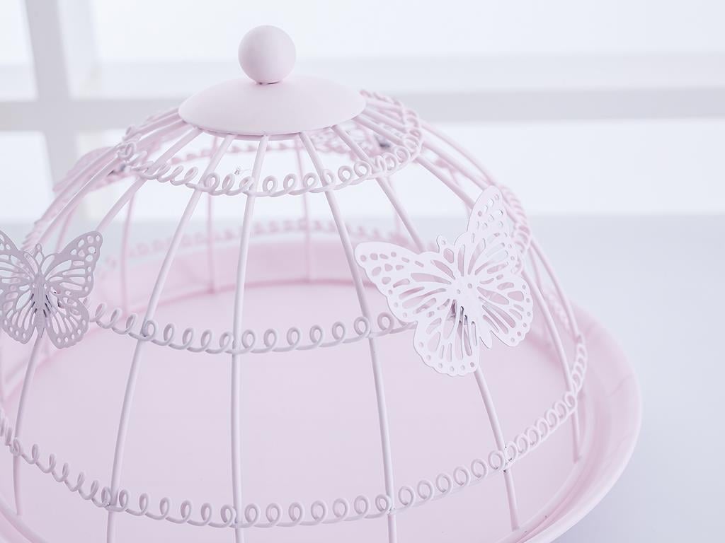 Ginger ФАНУС ЗА КЕКС Ковано желязо 24x24x15 cm Light Pink,