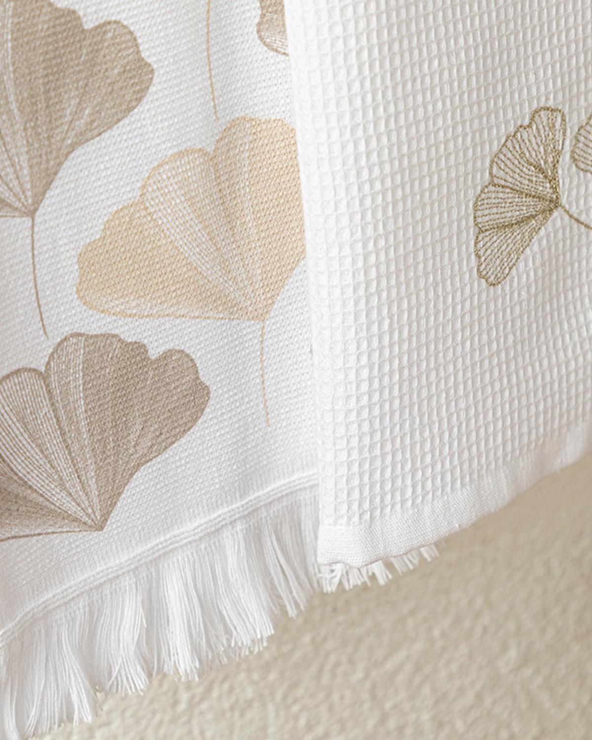 Gingko Biloba Кърпа За Сушене 2 бр. Памук 40x60 см Бял