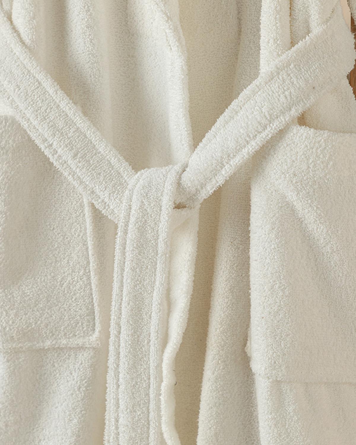 Glory Cotton Shawl Collar Bathrobe L-XL White