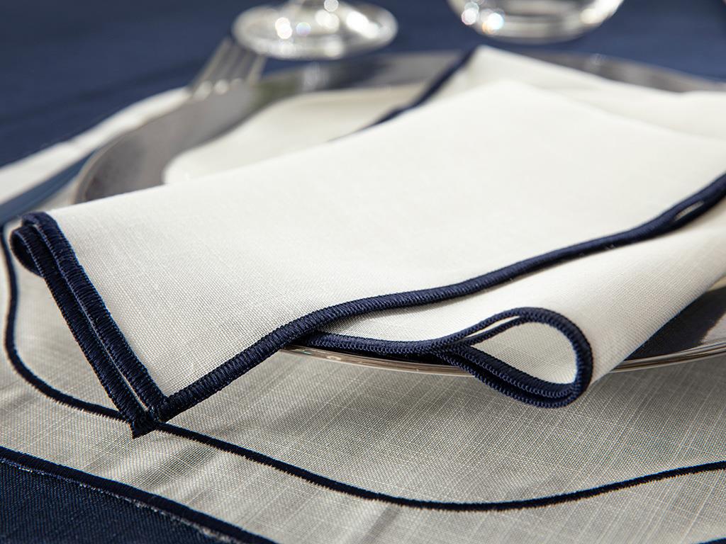 Grace Салфетка За Гости 4 Бр., Полиестер, Бяло, 45 X 45 Cm