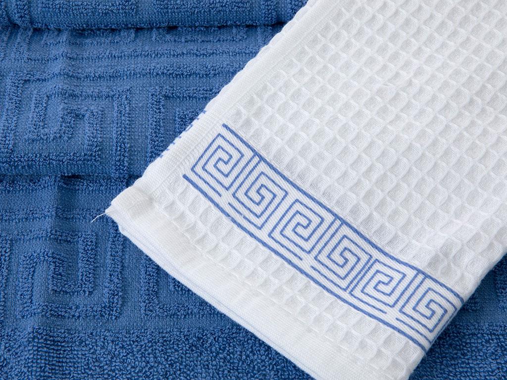Greek Key КЪРПА ЗА ИЗСУШАВАНЕ 2 комплекта Памучен 40x60 cm White-Blue