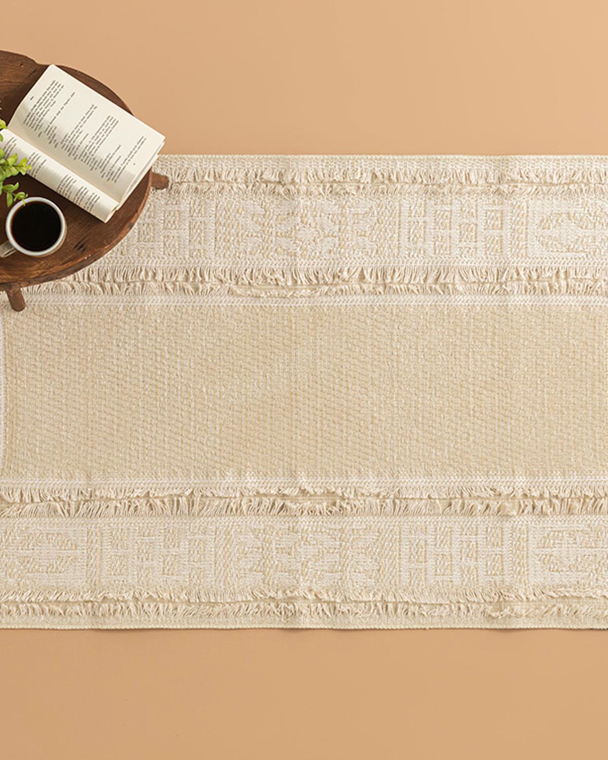 Greta Fringed Rug 120x180 cm Cream