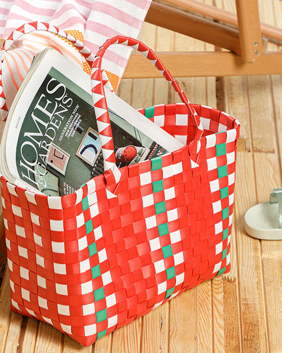 Hand Bag Чанта 28.5 x 14.5 x 22 Червен - Бял