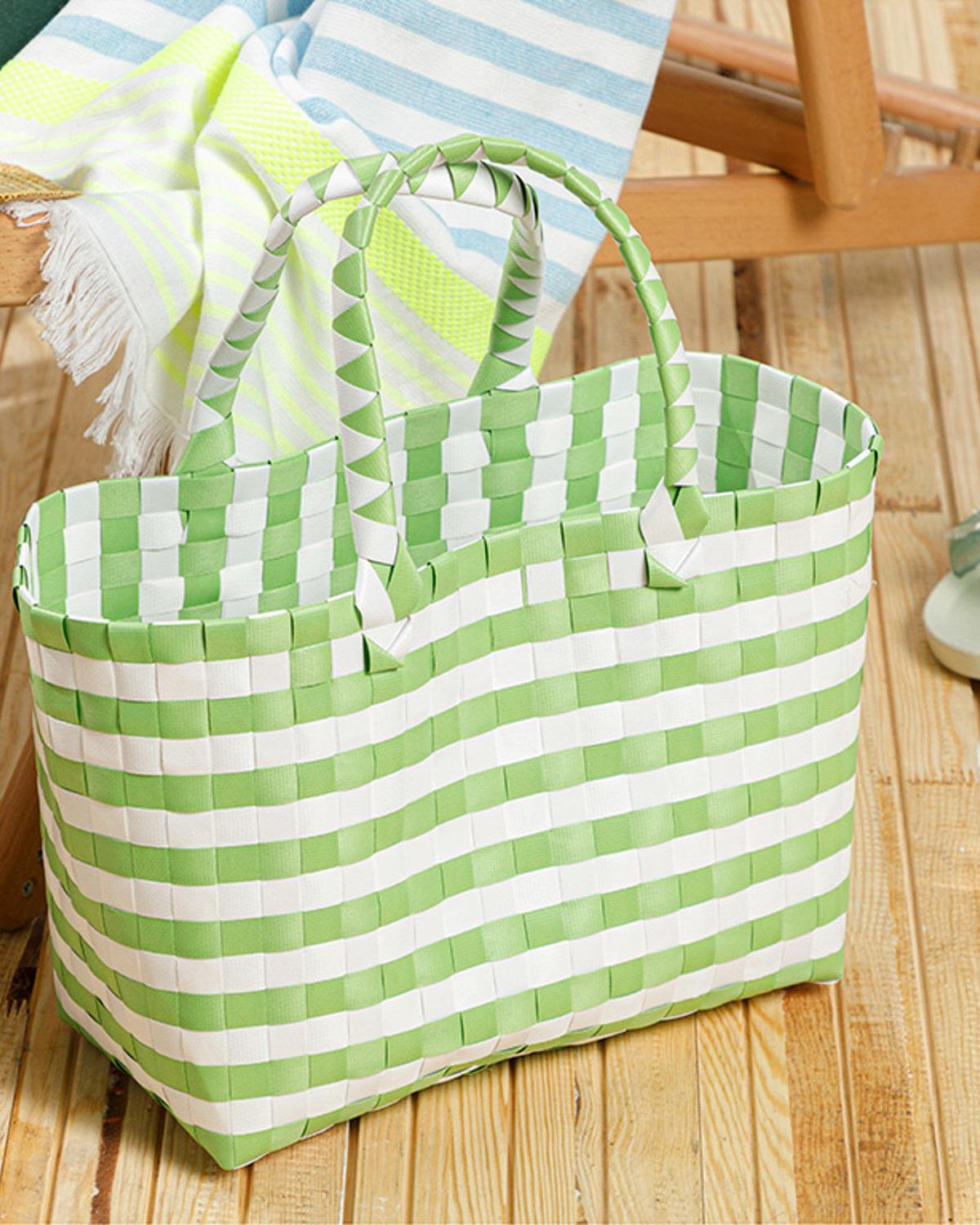 Hand Bag Чанта 28.5 x 14.5 x 22 Бял - Зелен