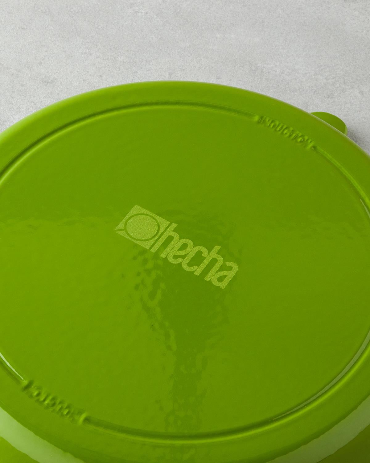 Hecha Тиган Кръгъл С чугунена отливка 27 см Зелен