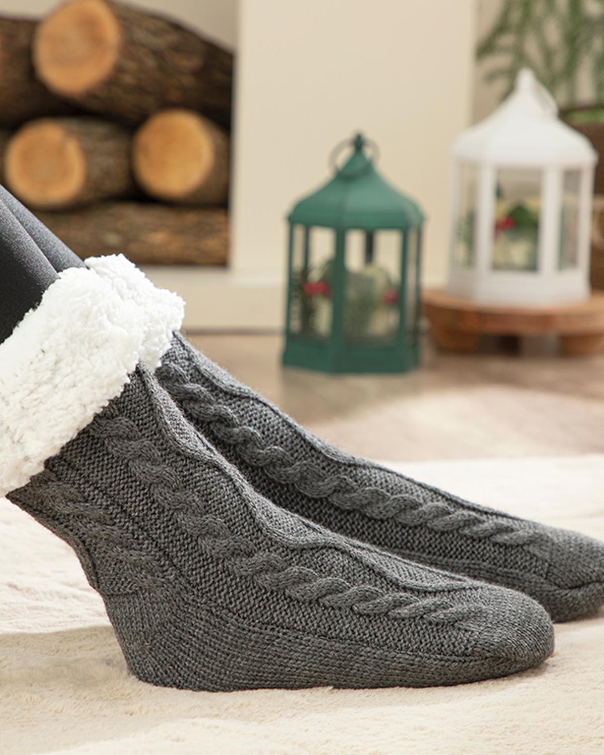 Home Socks Плюшени Чорапи Жена Трико 39-41 Антрацит