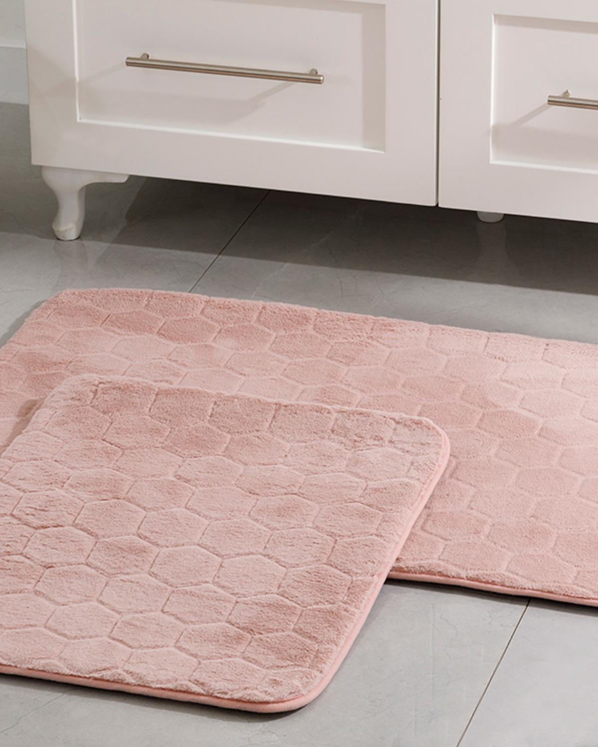 Honeycomb Комплект Постелки За Баня Полиестер 50x80 - 45x50 см Пудра