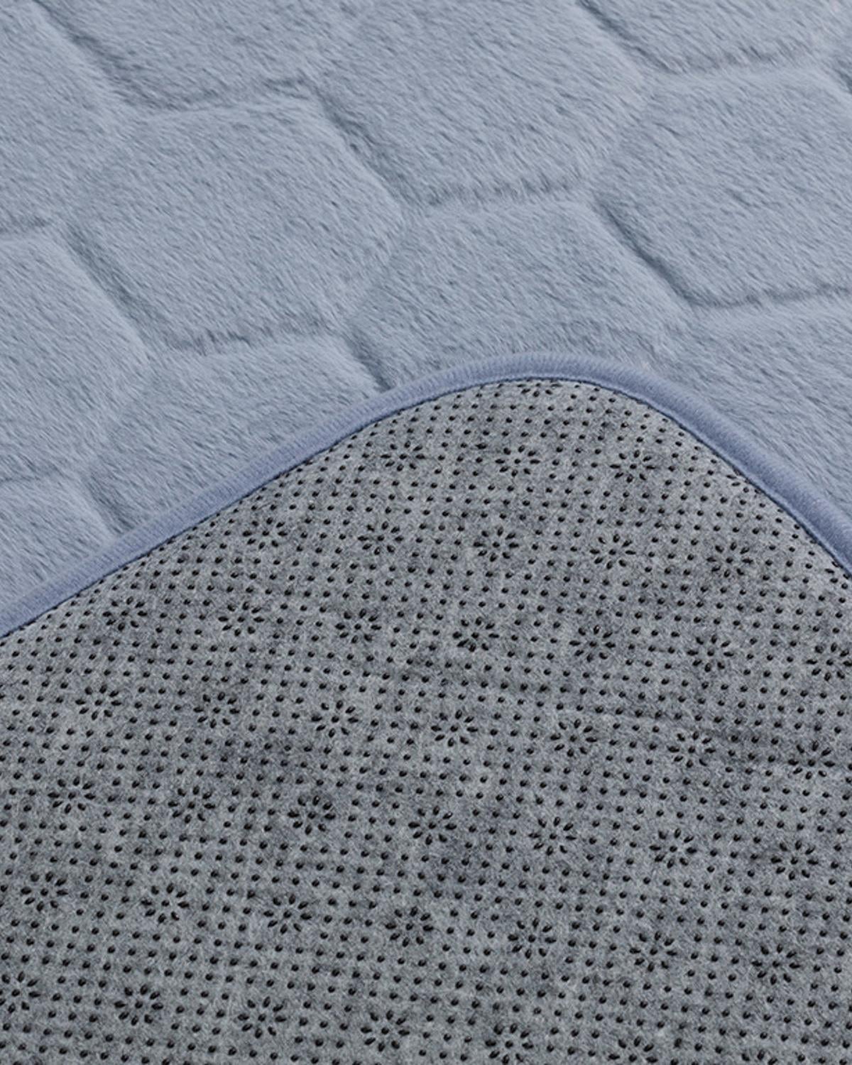 Honeycomb Комплект Постелки За Баня Полиестер 50x80 - 45x50 см Син