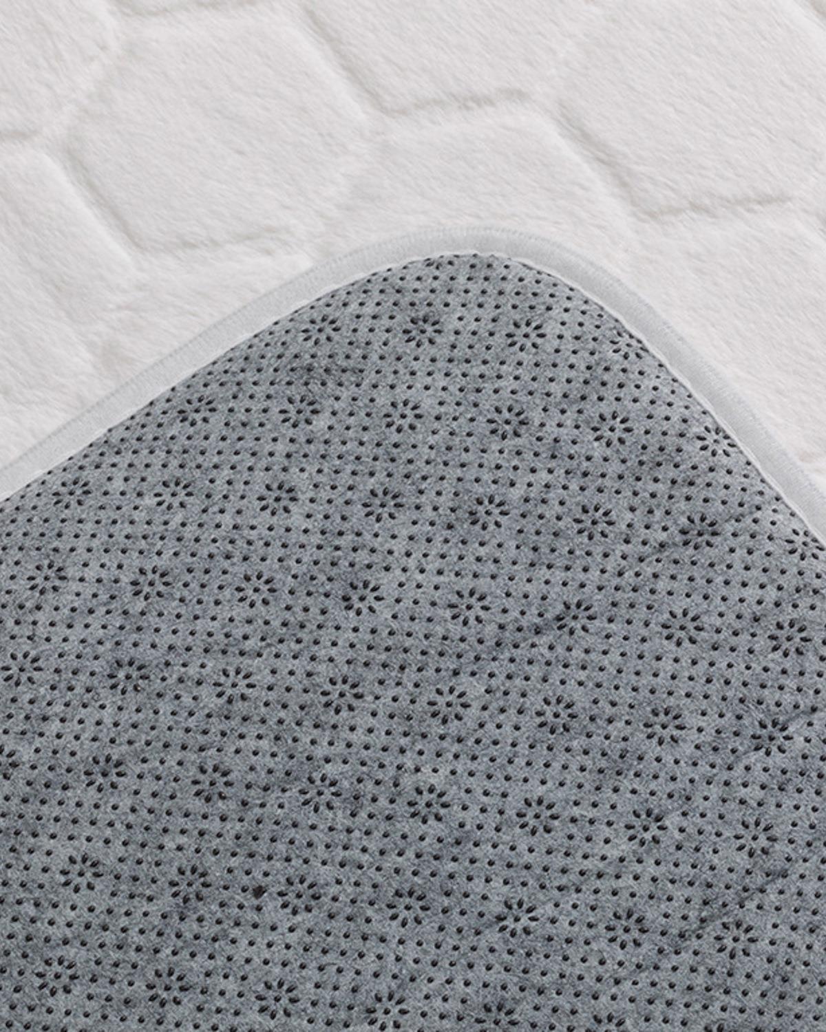 Honeycomb Комплект Постелки За Баня Полиестер 50x80 - 45x50 см Бял